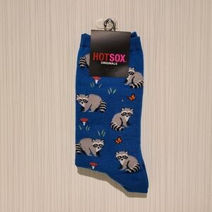 Hot Sox Raccoon Socks Fun Design Socks Fits Shoe Size 4 to 10.5